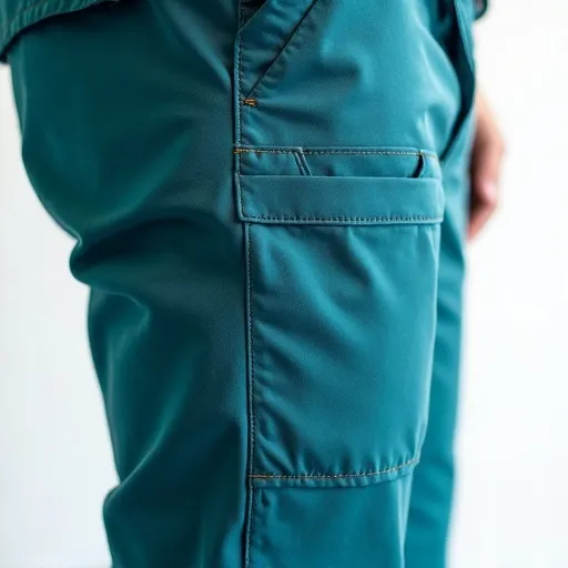 Custom scrub pants with an anchored drawstring waistband