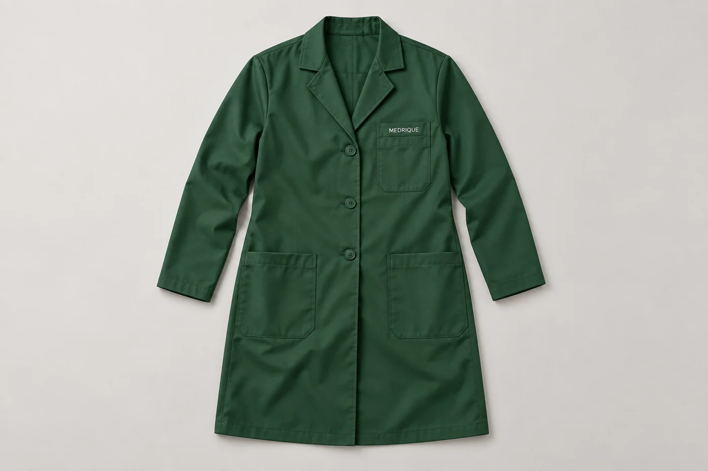 Hunter green clinical coat