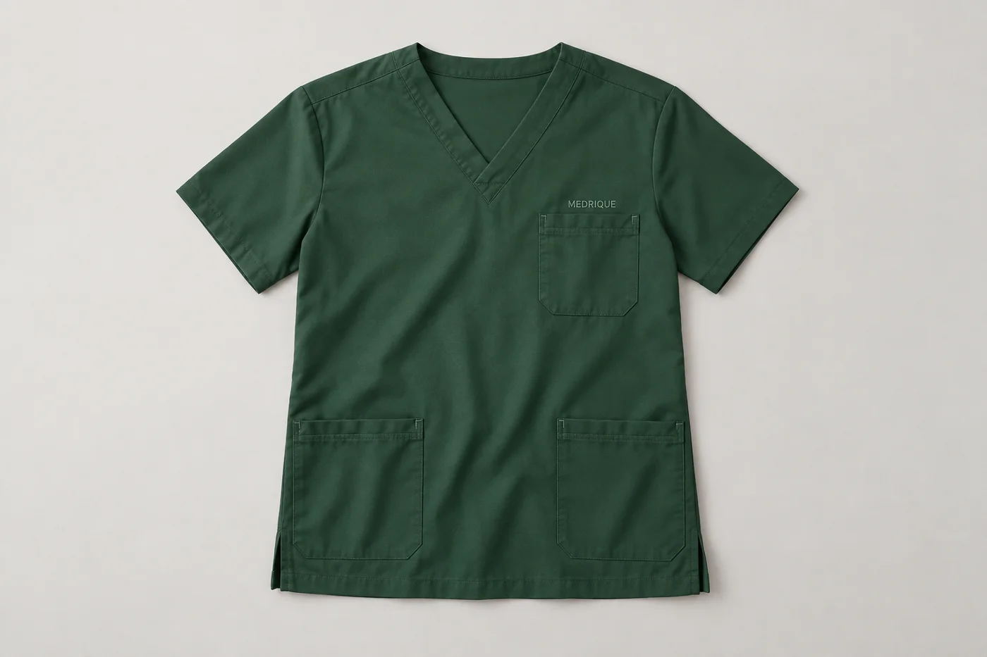 Men’s hunter green V-neck scrub top
