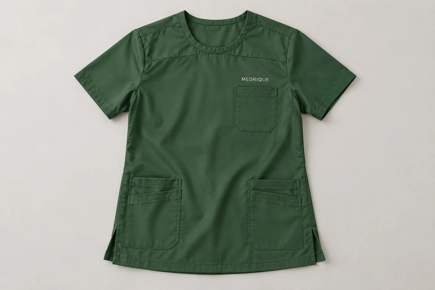 Hunter green unisex scrub tunic