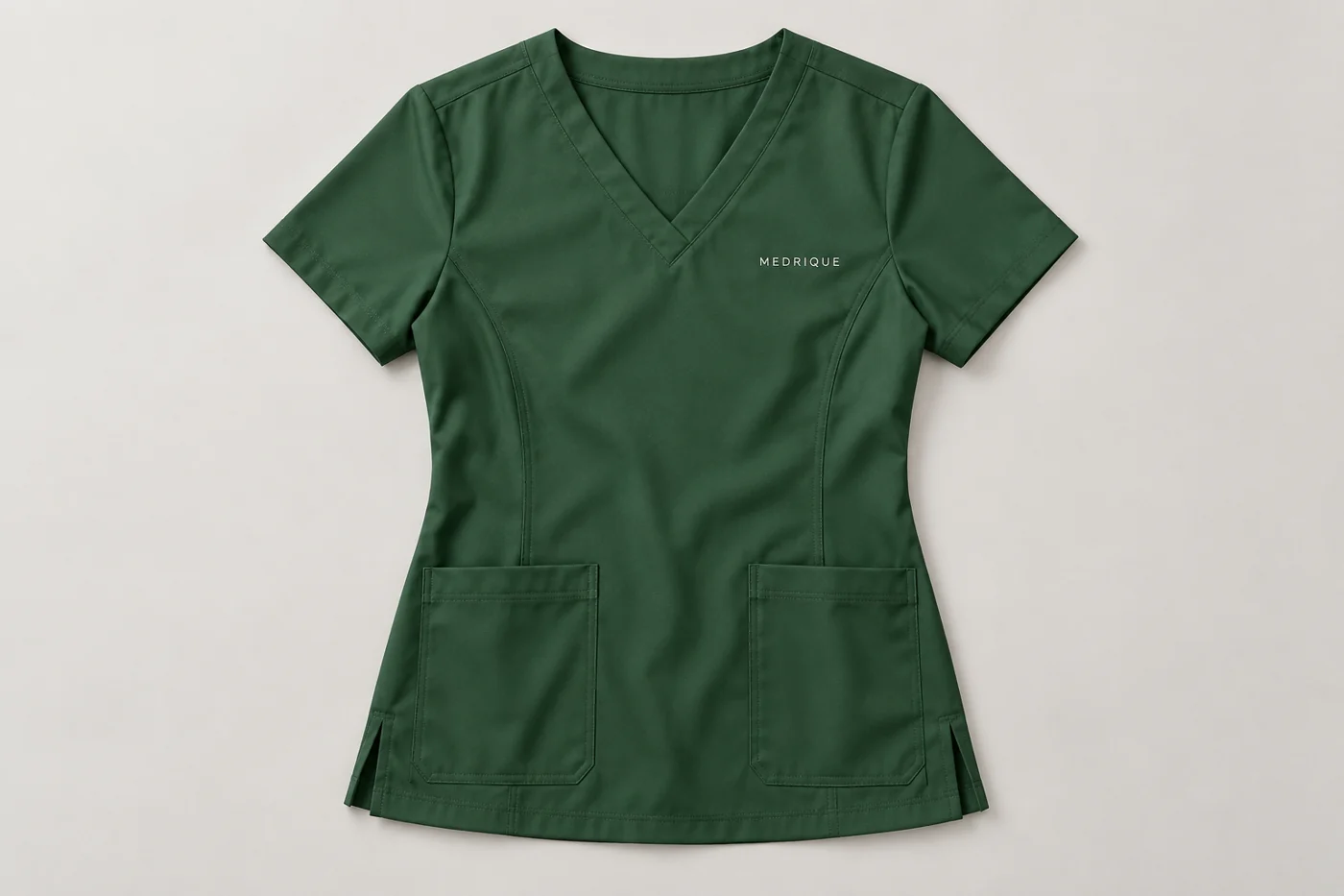 Women’s hunter green V-neck scrub top